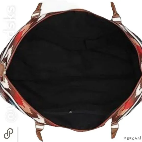 Weekender Bag Duffle Bag Large Travel Tote Bag Overnight Atzec Western Print - Picture 3 of 6